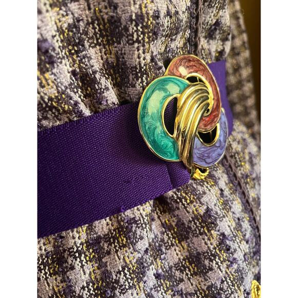 Vintage elastic belt in purple by Day Lor - Picture 2 of 4